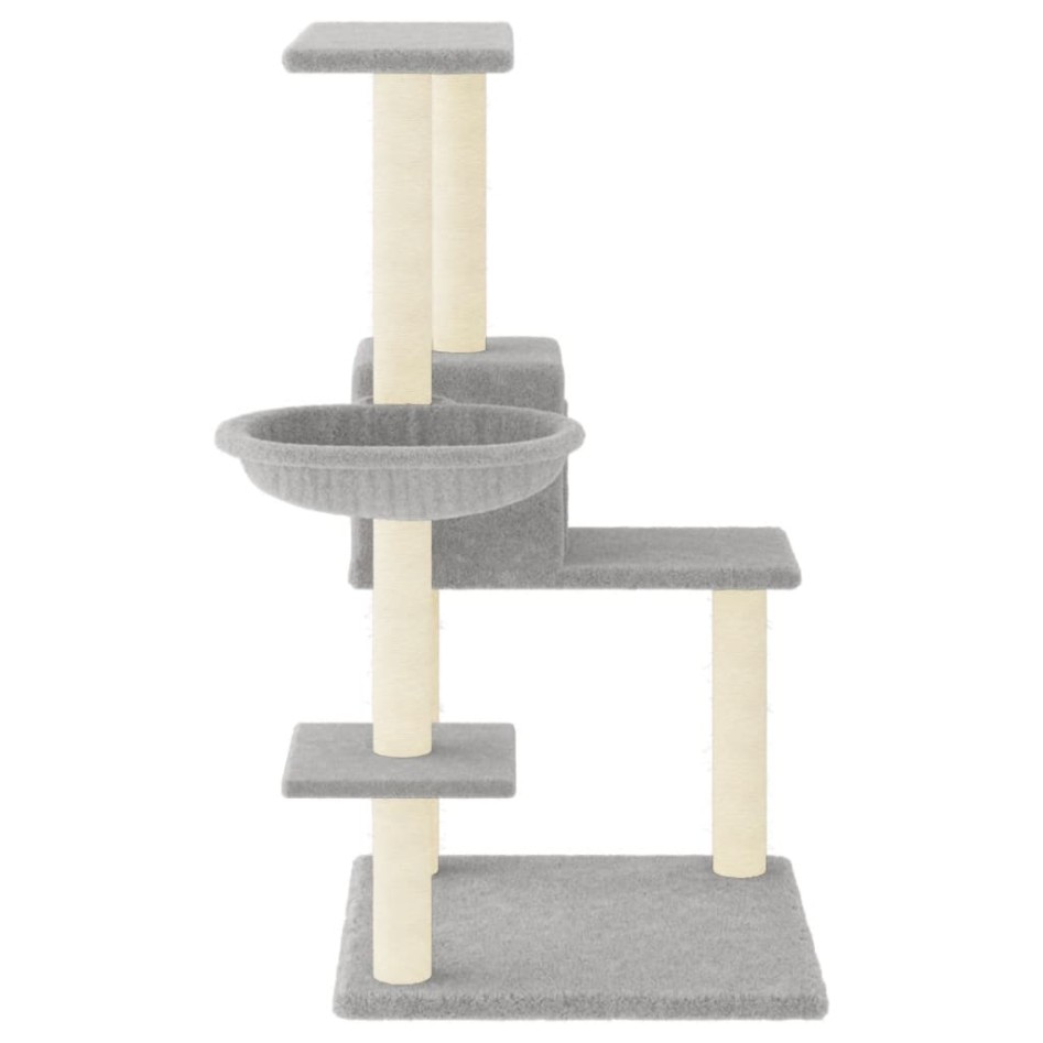 Rascador para gatos con postes de sisal gris claro 95