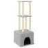 Rascador para gatos con postes de sisal gris claro 133,5