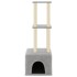 Rascador para gatos con postes de sisal gris claro 133,5