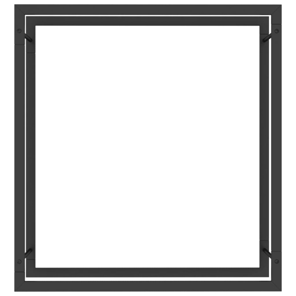 Leñero de acero negro mate 80x28x86