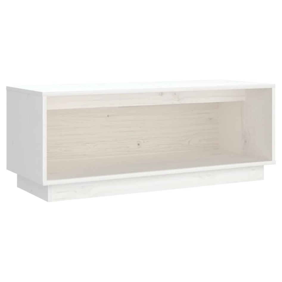 Mueble de TV de madera maciza de pino blanco 90x35x35