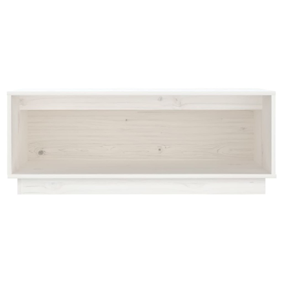 Mueble de TV de madera maciza de pino blanco 90x35x35