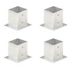 Anclajes para postes 4 unidades metal galvanizado 121 mm