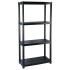 Estante de almacenaje 4 niveles negro plástico 61x30,5x130