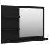 Espejo de baño madera contrachapada negro 60x10,5x45