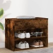 Banco zapatero madera contrachapada roble ahumado 60x30x45 cm