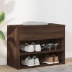 Banco zapatero madera contrachapada roble marrón 60x30x45 cm