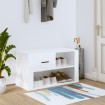 Mueble zapatero madera contrachapada blanco brillo 80x35x45 cm