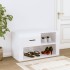 Mueble zapatero madera contrachapada blanco brillo 80x35x45