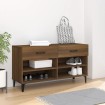 Mueble zapatero madera contrachapada marrón roble 102x35x55 cm