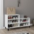 Mueble zapatero madera contrachapada blanco brillo 102x36x60