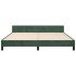 Estructura cama con cabecero terciopelo verde oscuro 160x200