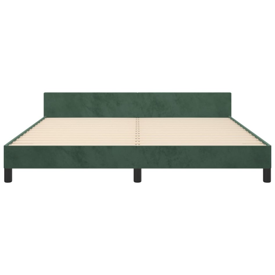 Estructura cama con cabecero terciopelo verde oscuro 160x200