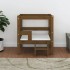 Cama para perros madera maciza pino marrón miel 55,5x53,5x60