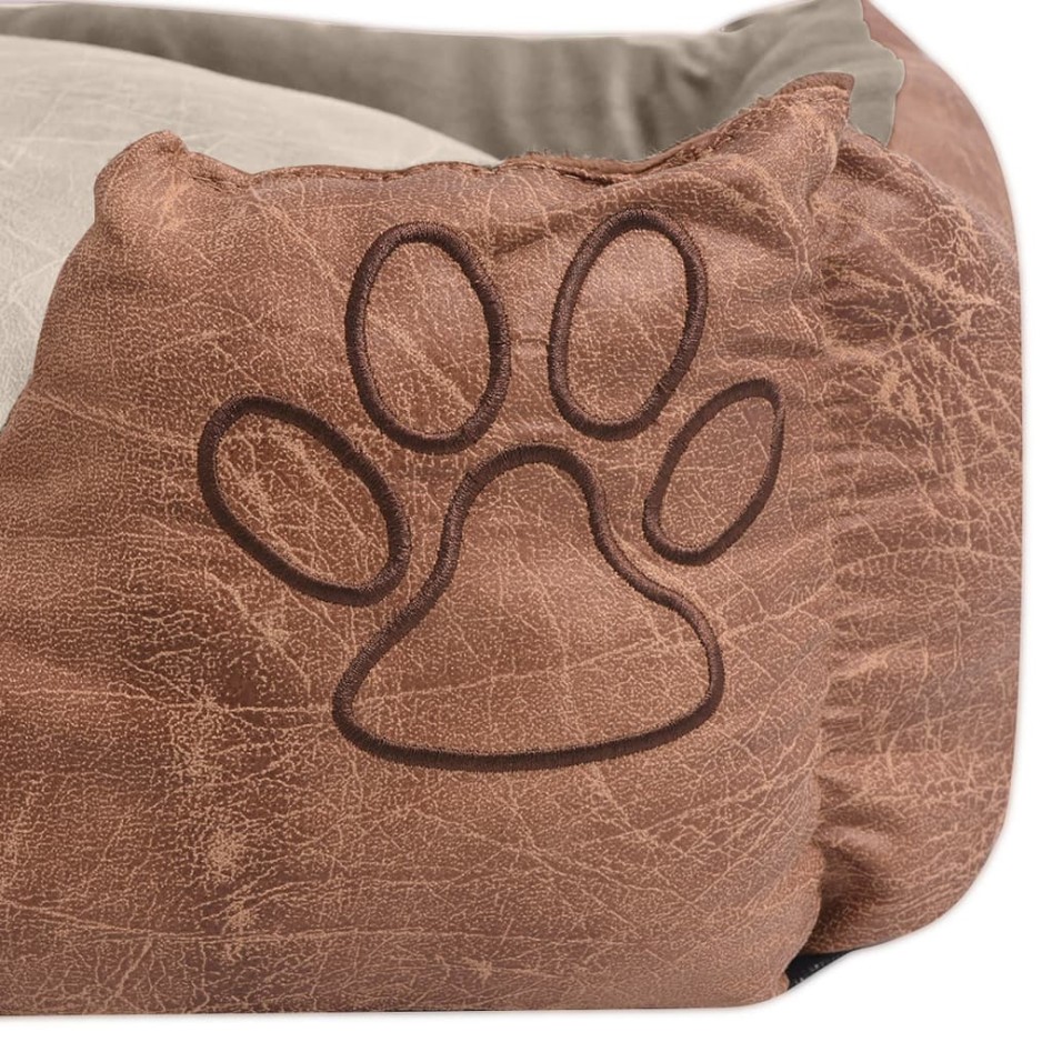 Cama para perro con cojín PU cuero artificial talla L