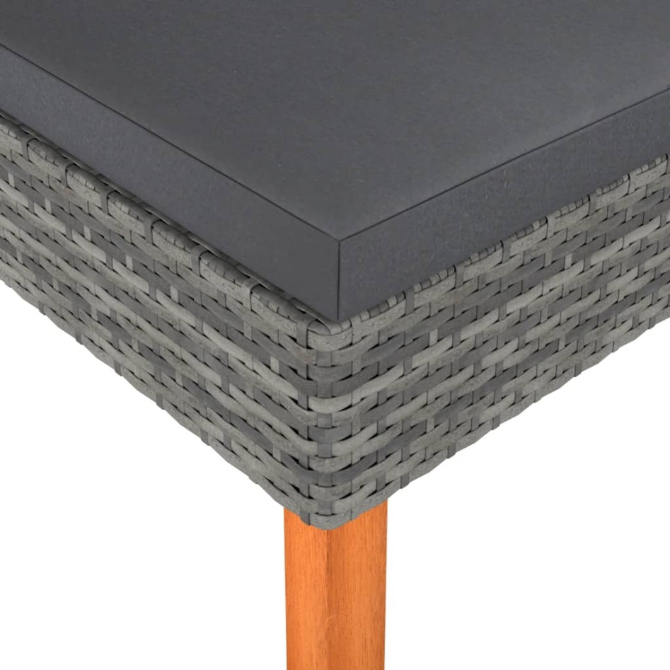 Reposapiés de ratán sintético y madera maciza de