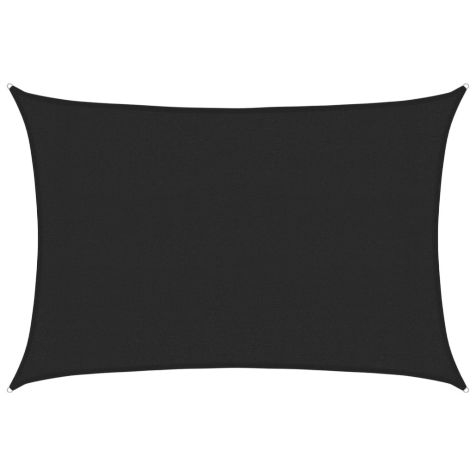 Toldo de vela HDPE negro 160 g/m² 3x5