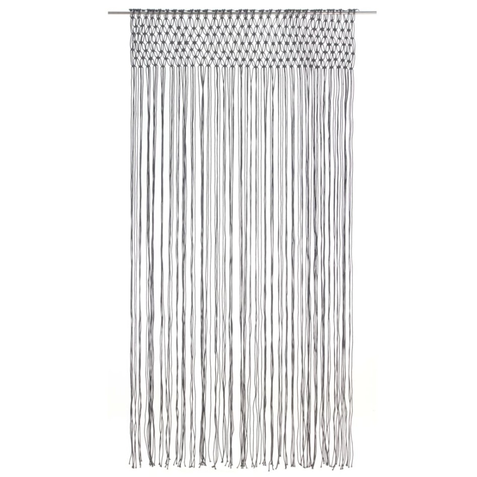 Cortina de macramé algodón gris antracita 140x240