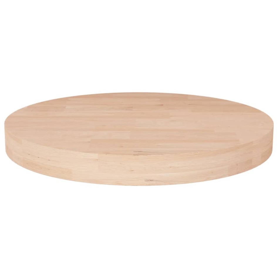Superficie de mesa redonda madera de roble sin tratar Ø40x4