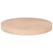 Superficie de mesa redonda madera de roble sin tratar Ø40x4 cm