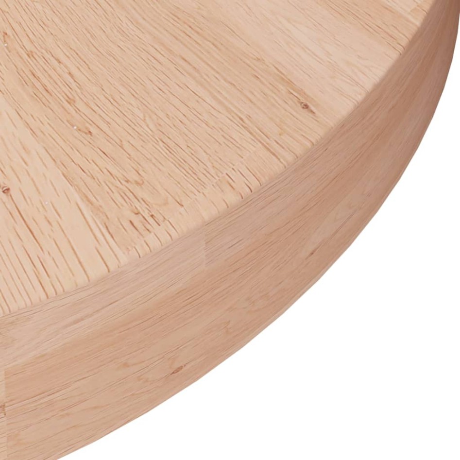 Superficie de mesa redonda madera de roble sin tratar Ø40x4