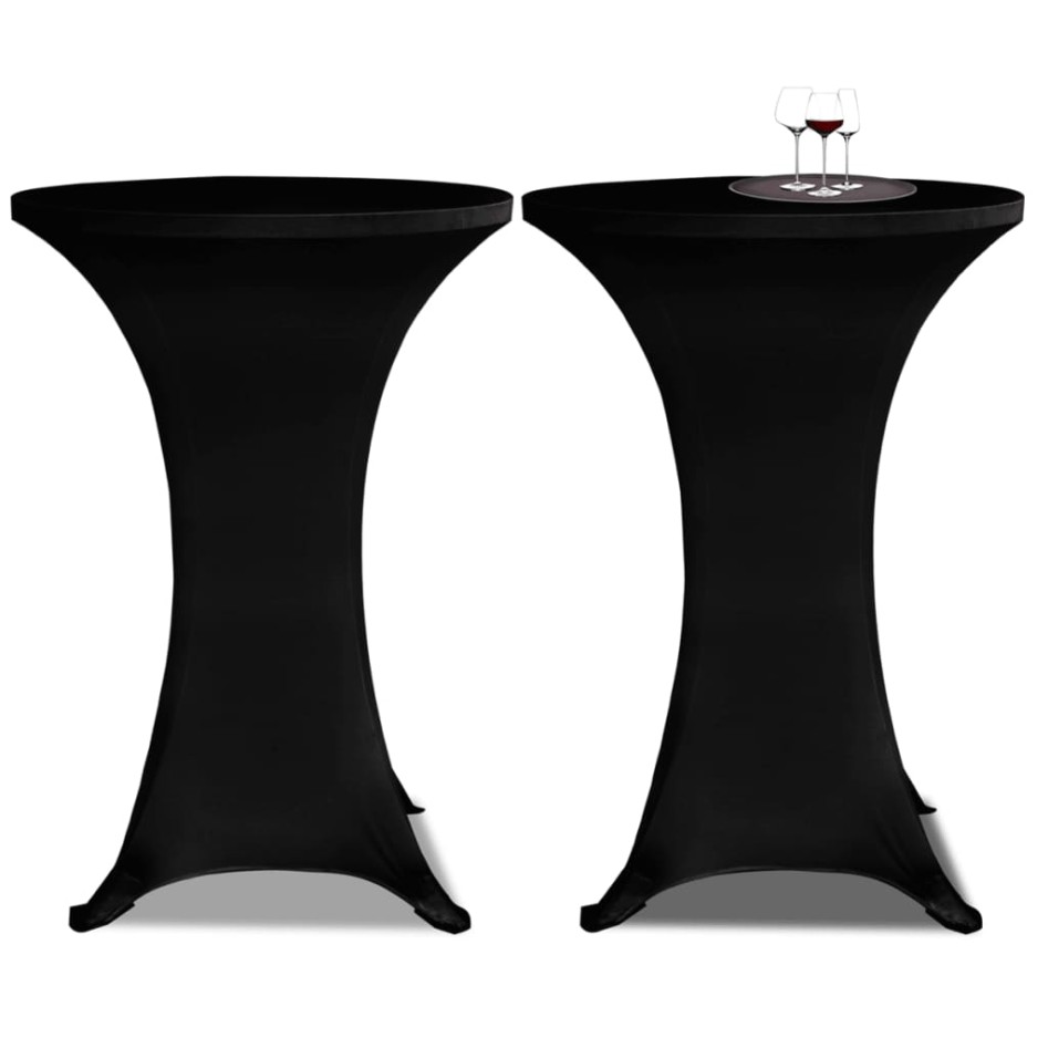 Mantel elástico para mesa alta 4 unidades negro Ø80