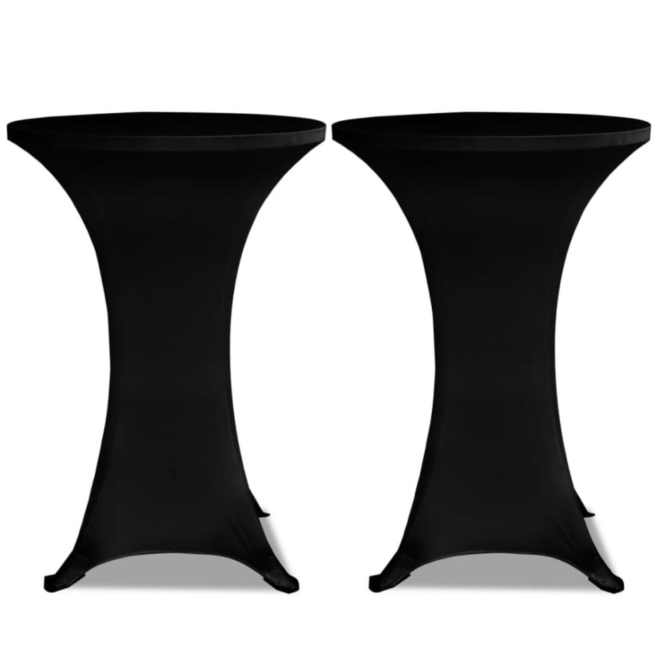 Mantel elástico para mesa alta 4 unidades negro Ø80