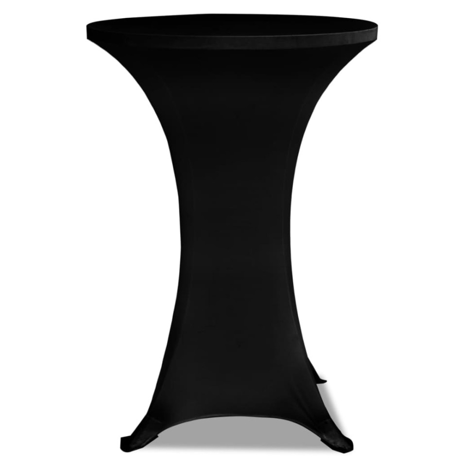 Mantel elástico para mesa alta 4 unidades negro Ø80