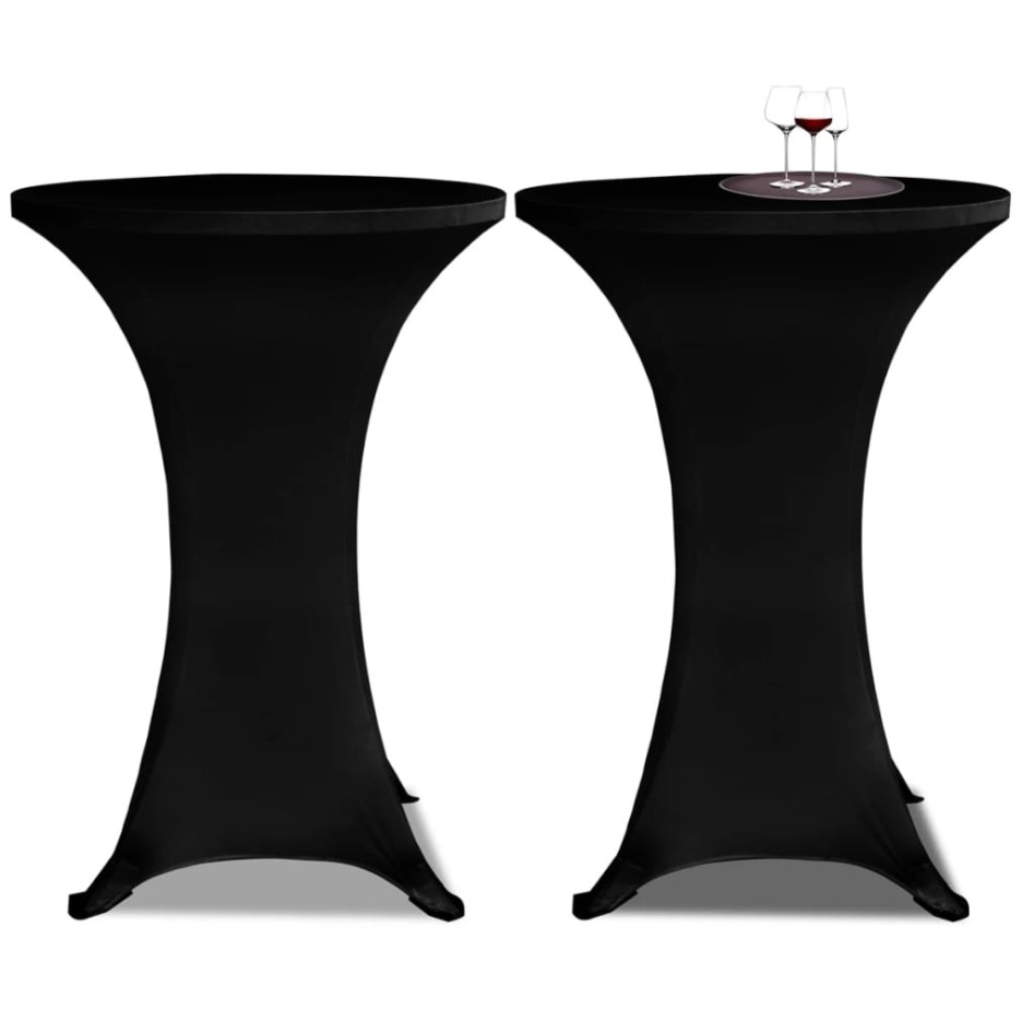 Mantel elástico para mesa alta 4 unidades negro Ø60