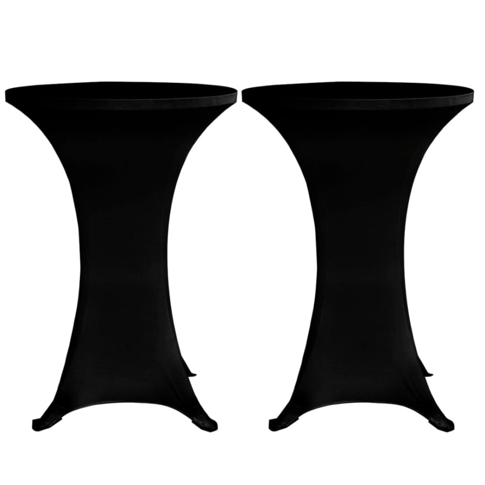 Mantel elástico para mesa alta 4 unidades negro Ø60
