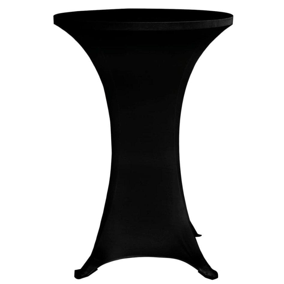 Mantel elástico para mesa alta 4 unidades negro Ø60