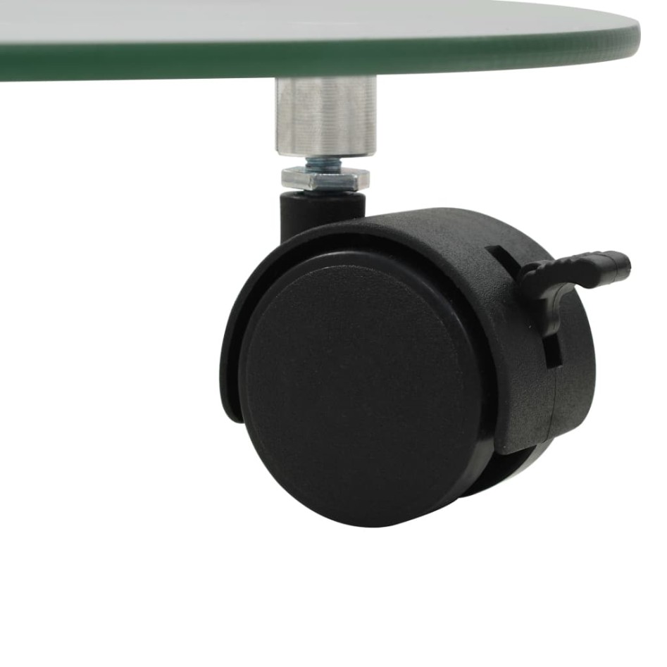 Soportes ruedas plantas 4 uds redondo vidrio templado 28