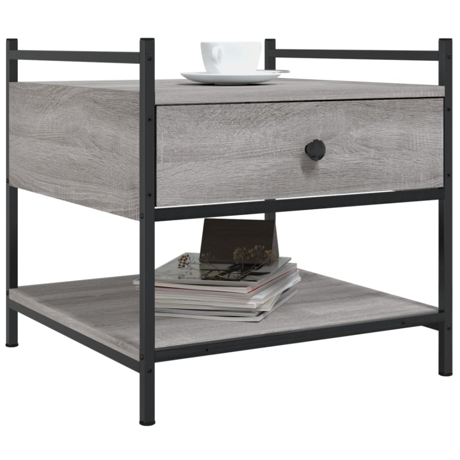 Mesa de centro madera de ingeniería gris Sonoma 50x50x50