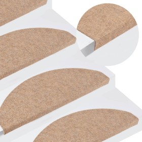 Alfombrilla autoadhesiva de escalera 15 uds beige
