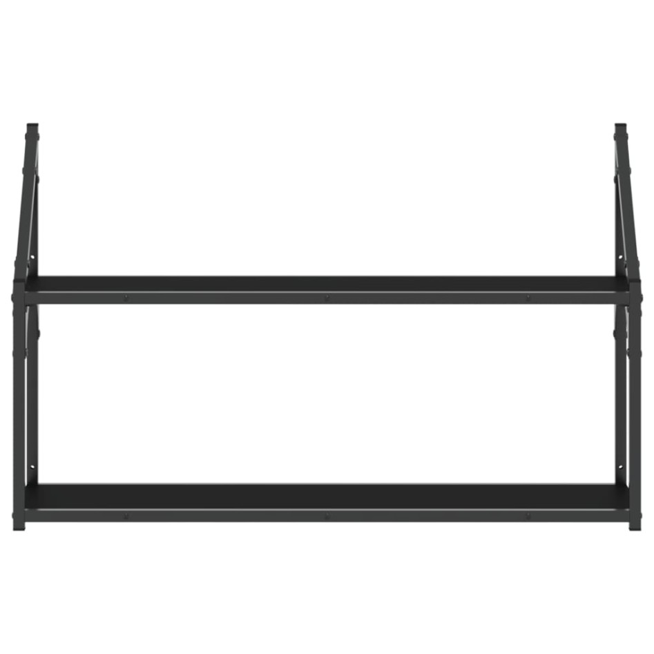 Estantería pared 2 niveles madera ingeniería negro 80x21x51