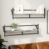 Estantes de pared con barras 2 uds gris Sonoma 100x25x30