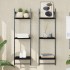 Estantes de pared 3 niveles con barras 2 uds negro 30x25x100