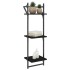 Estantes de pared 3 niveles con barras 2 uds negro 30x25x100