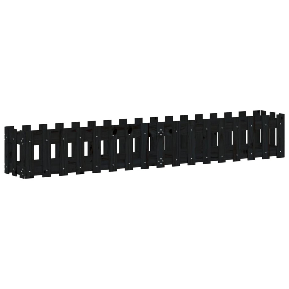 Arriate elevado jardín con valla madera pino negro