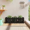 Arriate elevado jardín con valla madera pino negro 100x30x30cm