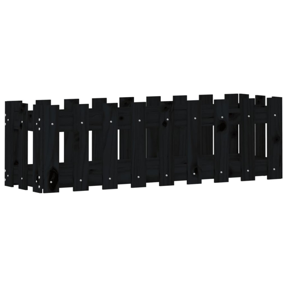 Arriate elevado jardín con valla madera pino negro