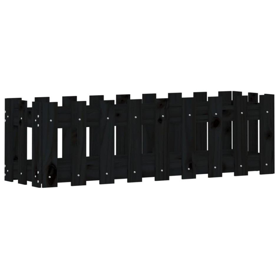 Arriate elevado jardín con valla madera pino negro