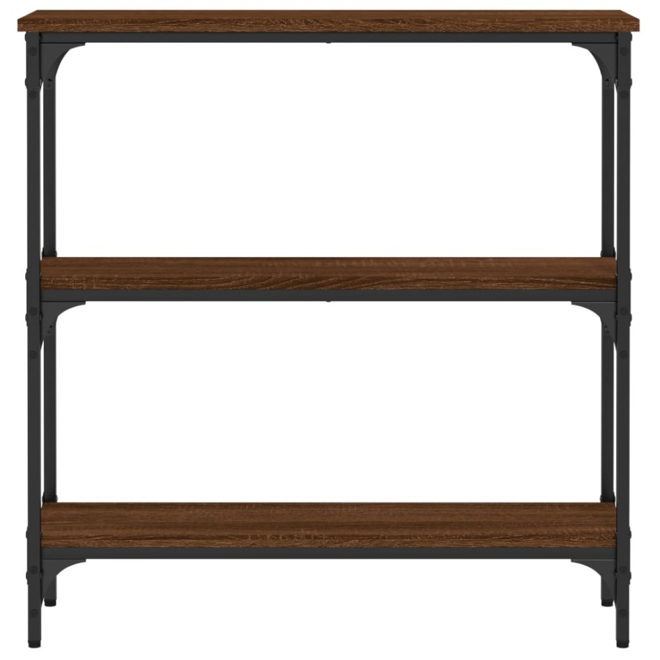 Mesa consola madera de ingeniería marrón roble 75x22,5x75