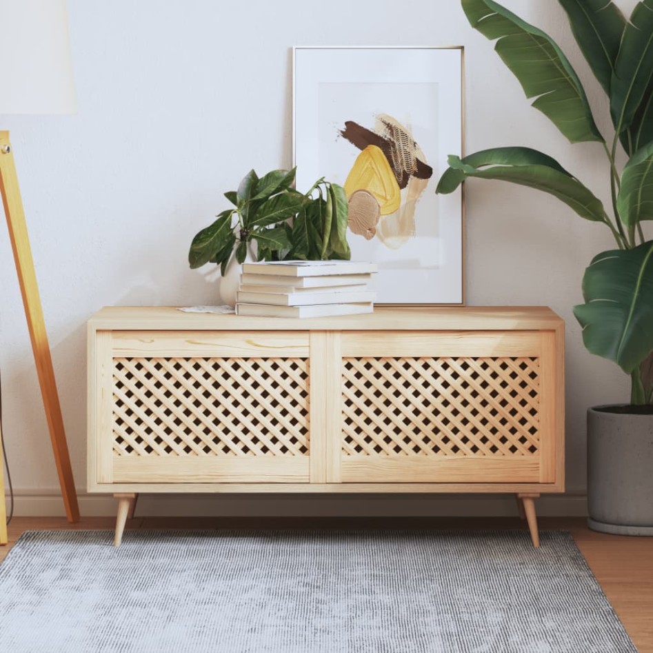 Puertas de armario entramado 2 uds madera pino 59,5x39,5