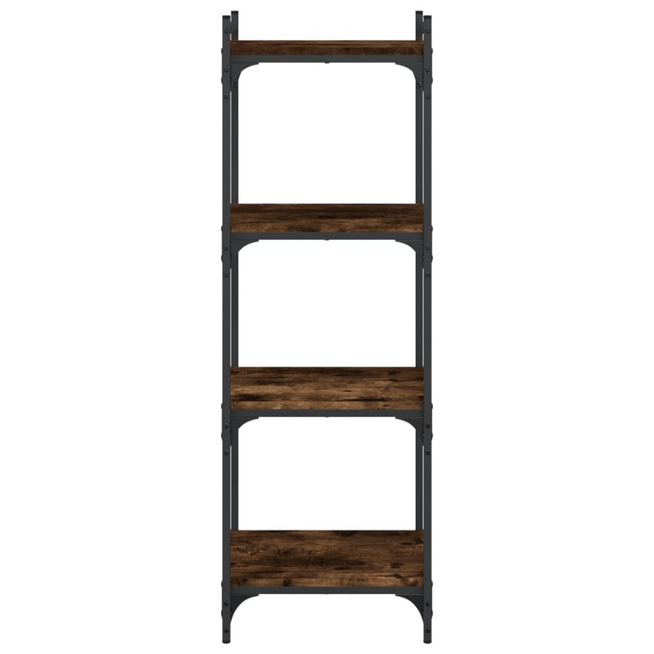 Librería 4 estantes madera ingeniería roble ahumado