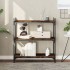 Librería 3 estantes madera ingeniería roble ahumado 80x30x86