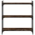 Librería 3 estantes madera ingeniería roble ahumado 80x30x86