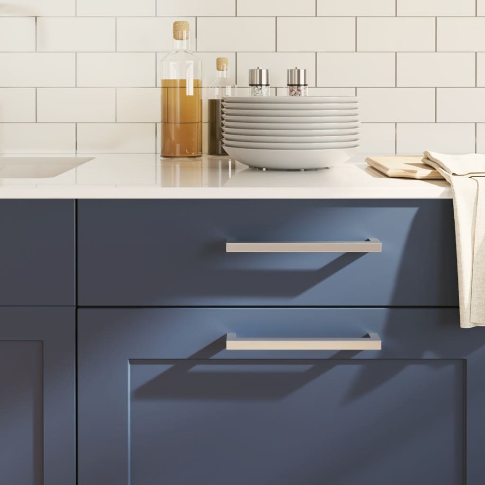 Tiradores para armarios 10 uds acero inoxidable plateado 192