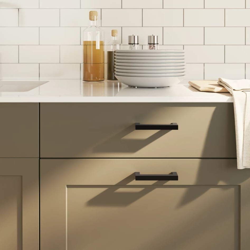 Tiradores para armarios 20 uds acero inoxidable negro 96