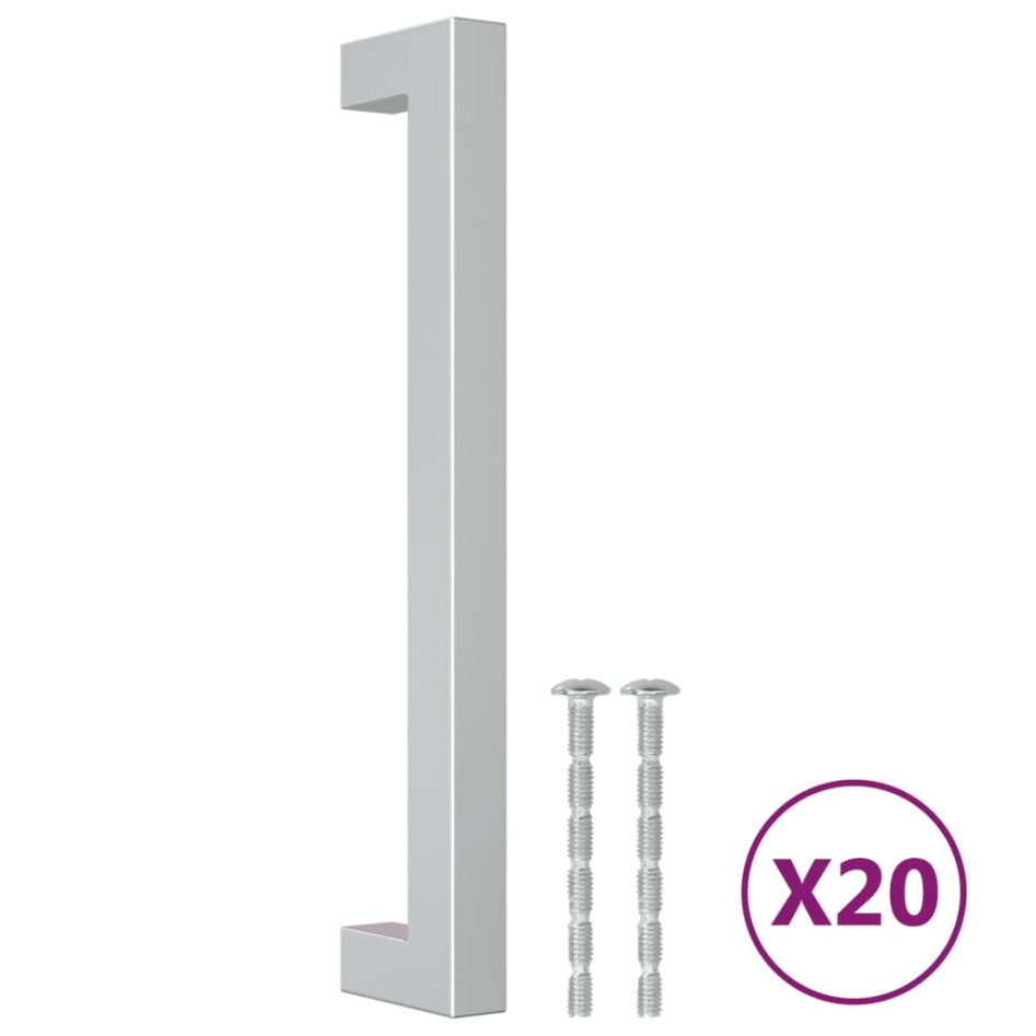 Tiradores para armarios 20 uds acero inoxidable plateado 160